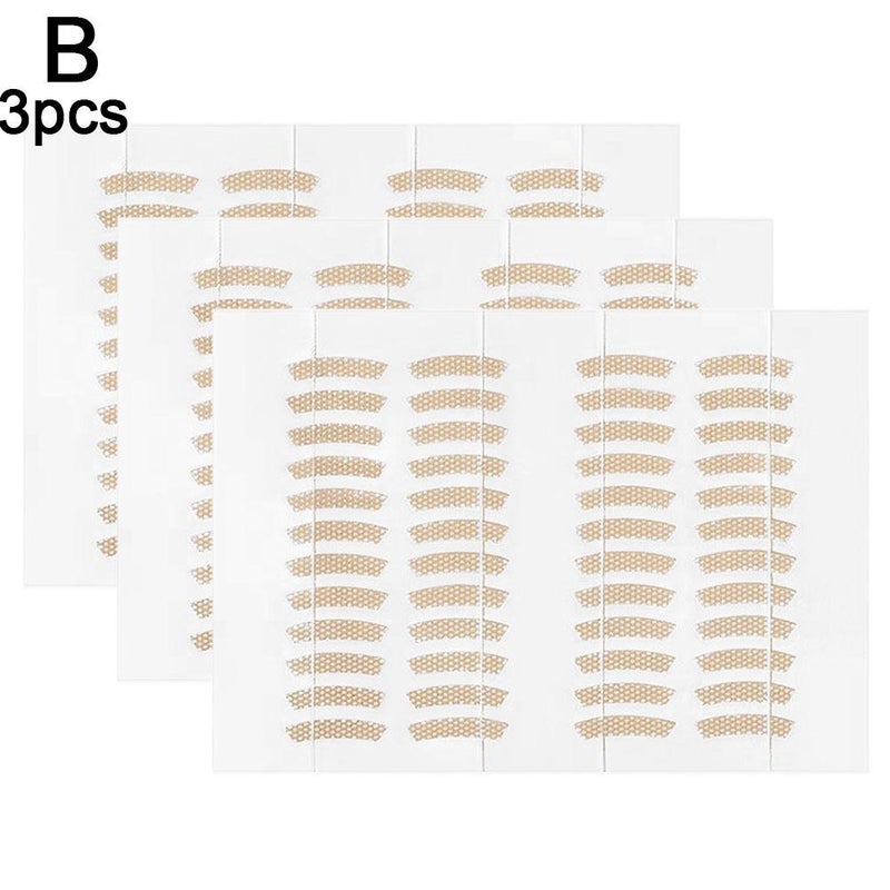 Half-length partial double eyelid tape, short crescent shape with crease, flesh-colored invisible mesh lace, no trimming required, 1/3 piece.